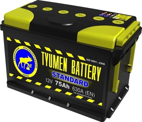 Аккумулятор 75 Ач Tyumen Battery, 630 А, п.п. (+/-) / 4354