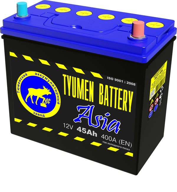 Аккумулятор 45 Ач Tyumen Battery Asia 400 А, о.п. (-/+) / 111805